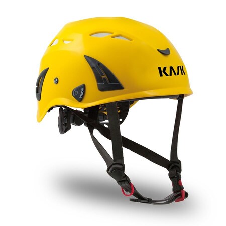 Kask Safety Helmet, Super Plasma, High-density ABS plastic, Central Ratchet, Up & Down, Yellow KASKSPW-YL